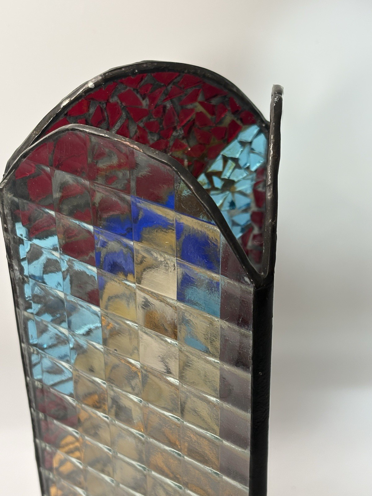 Studio Nova Mosaic Glass Angel Luminary 10.25 Inch 3 Sided Votive Candle Holder