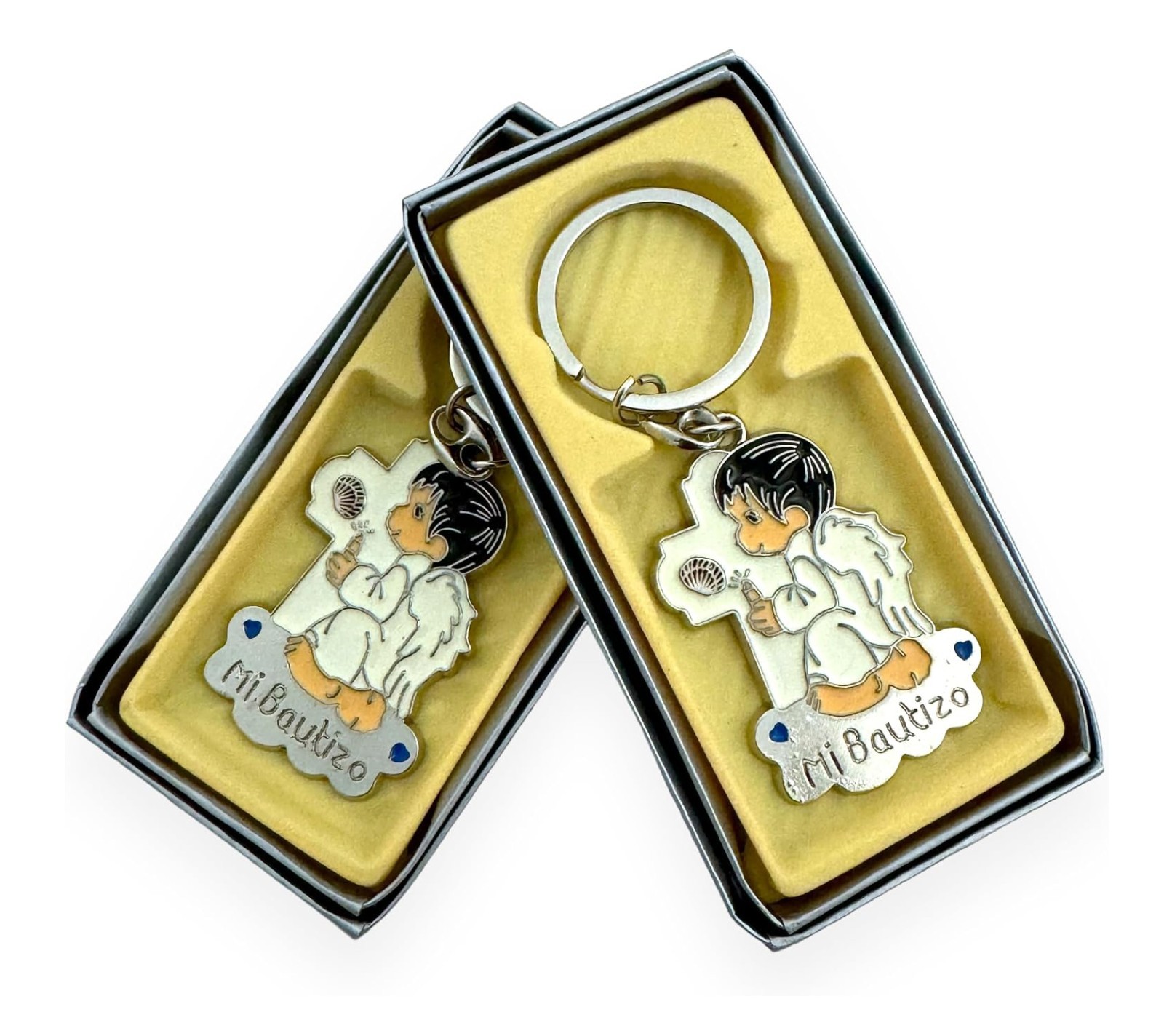 Baptism Christening Party Favors 12 Pc Baby Boys White Angel Keychain Recuerdos