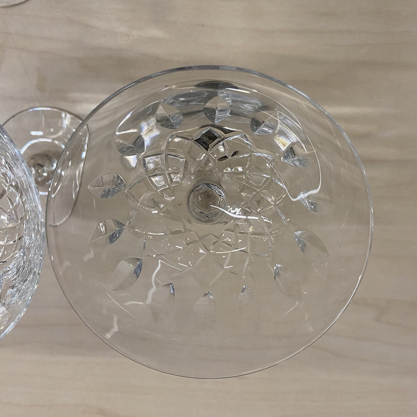 Tiffin Franciscan 4 Elyse Stem Cut Tall Champagne Coupe Sherbet 5.75” Glasses