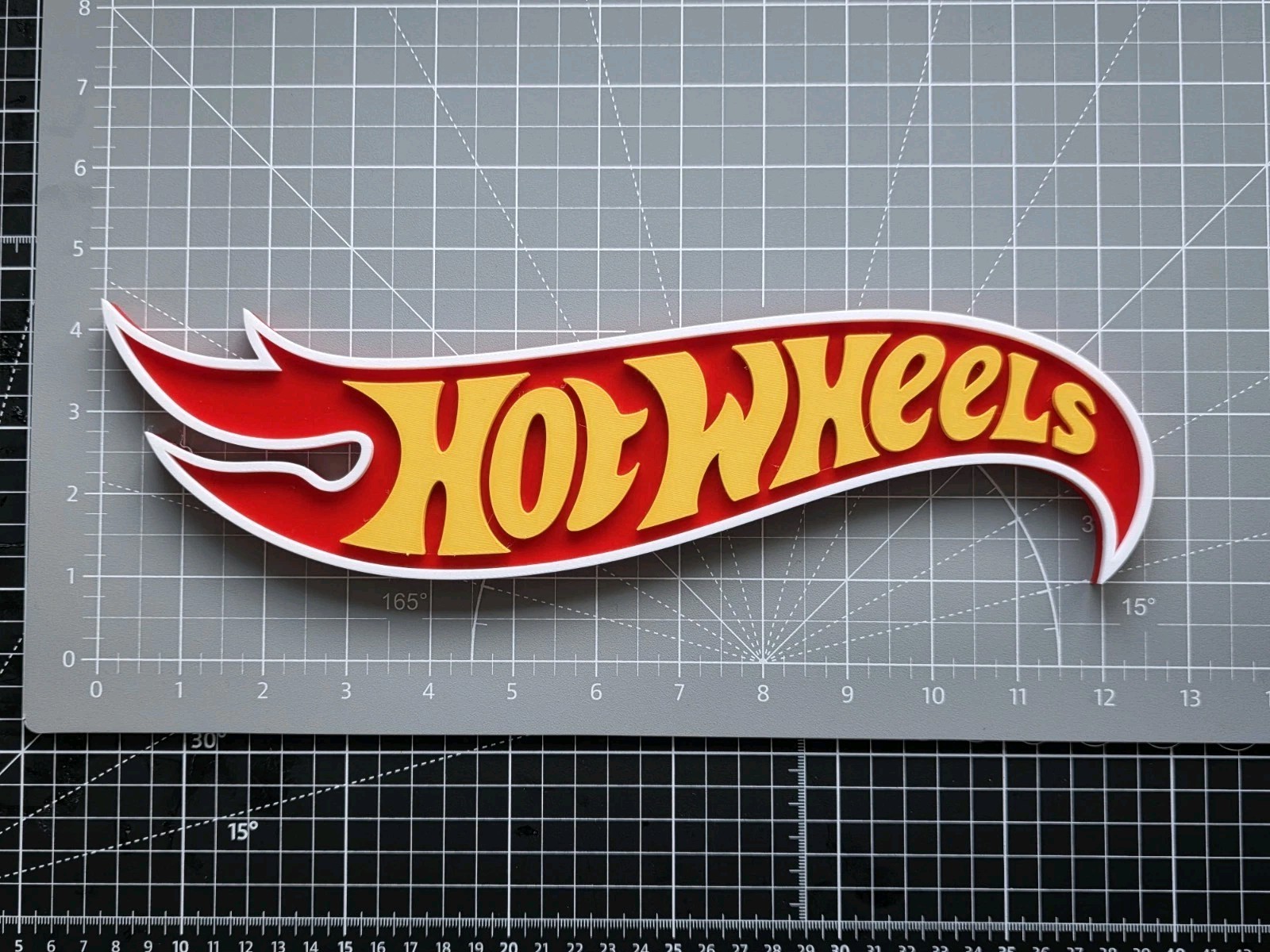 Hot Wheels Flame Logo Custom Sign – 12.5in Free Standing W/ Mounting Key Hole