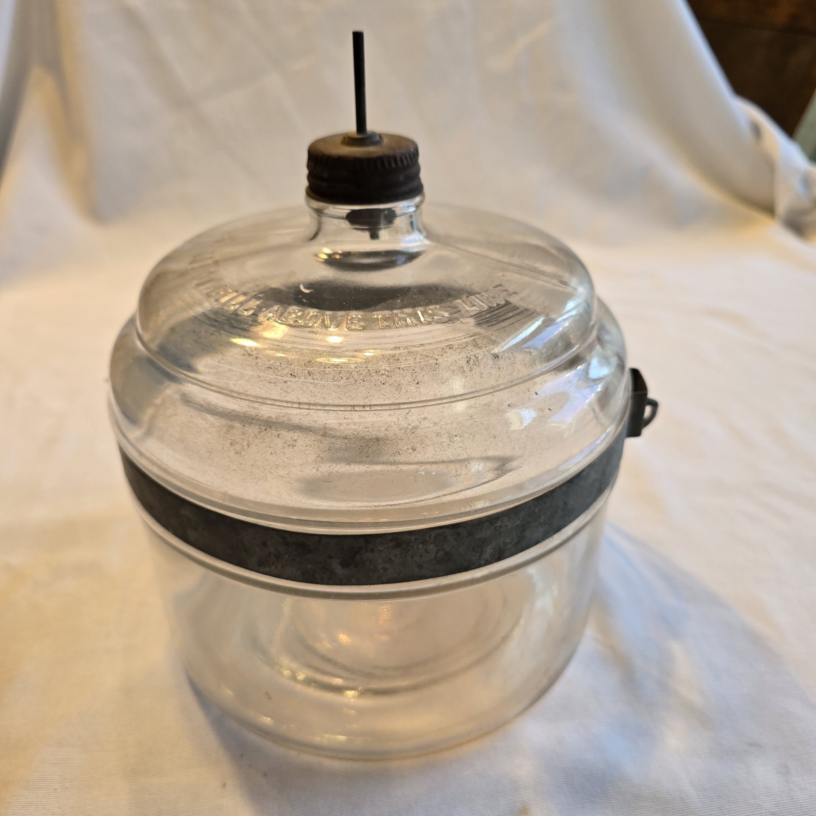 Antique Perfection Stove Co Glass Kerosene Fuel Jar Dispenser Bail 1 Gal