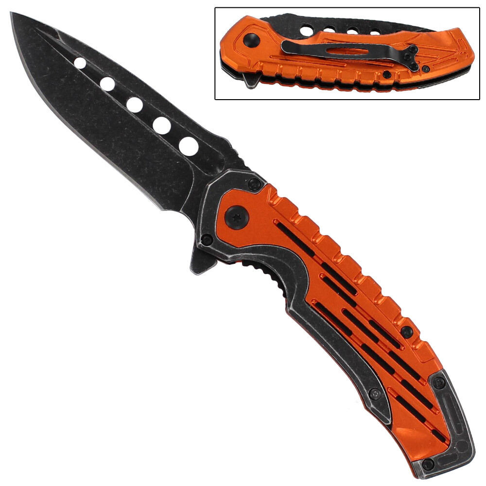 Survival Mini Orange Metamorphic Void Assisted Drop Point Folding Pocket Knife