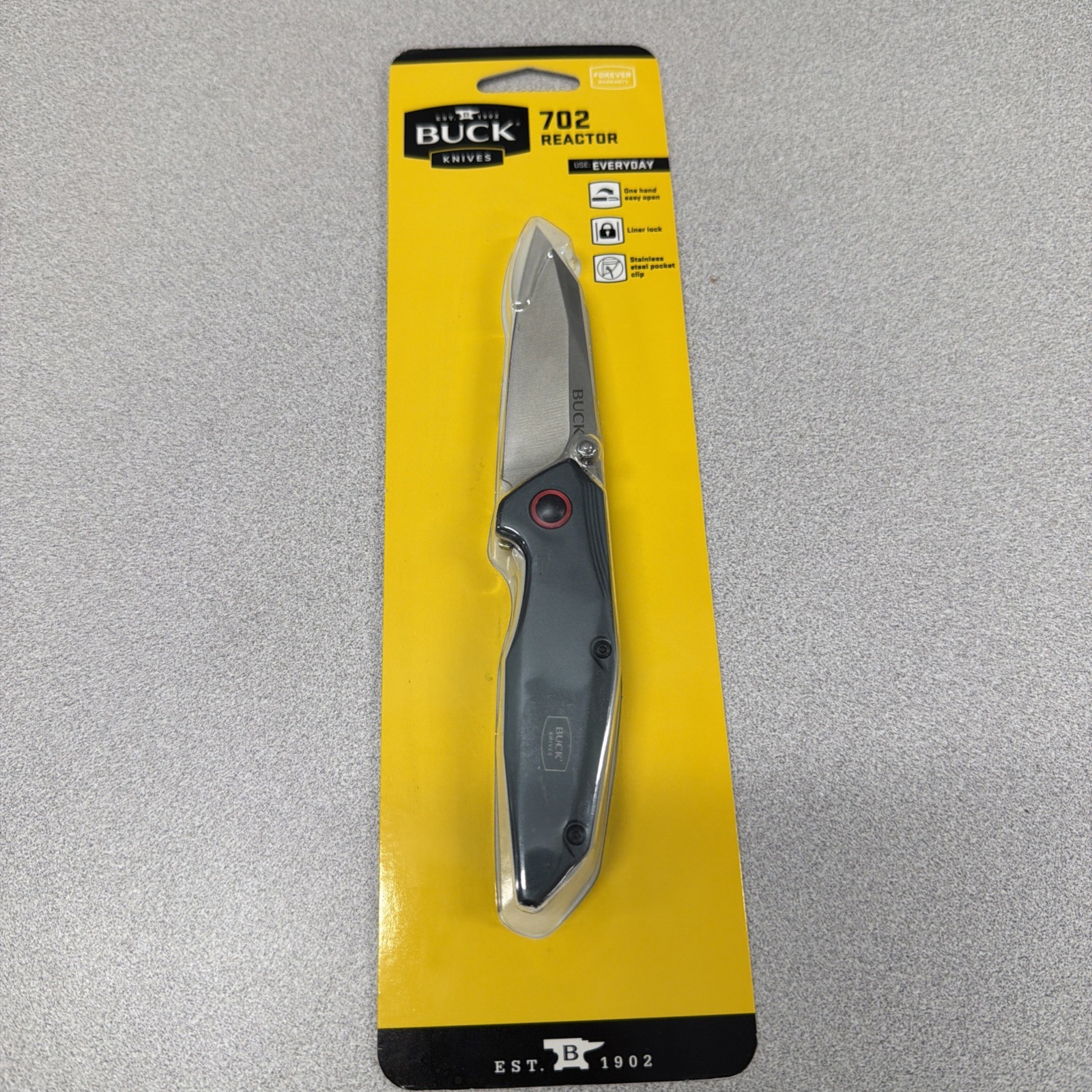 BUCK Knife Knives 702 REACTOR Folding Liner Lock Pocket Clip