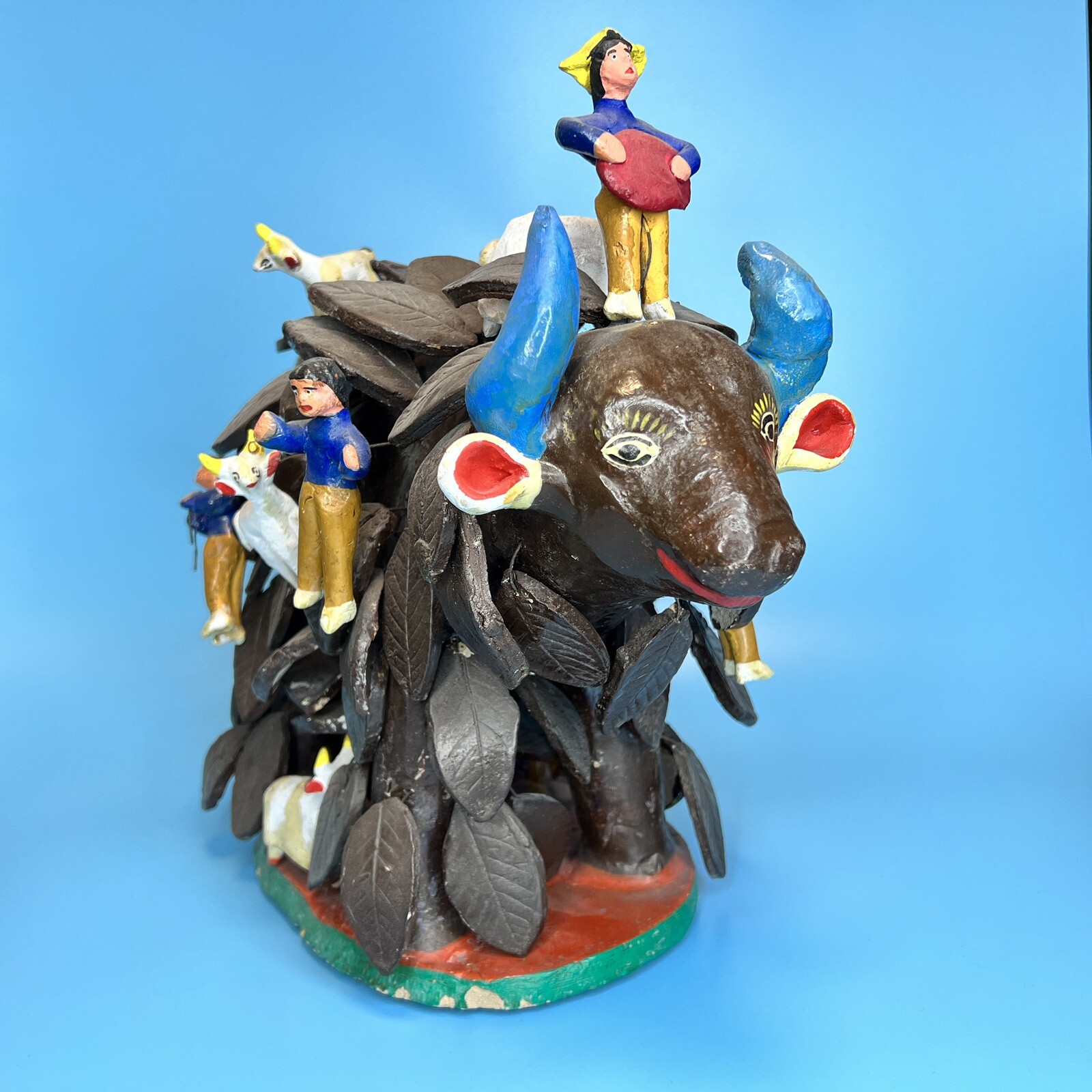 el TORO, Matador, Cuadrillas ~ Rosendo Rodriguez Mexican Pottery Folk Art 1970s