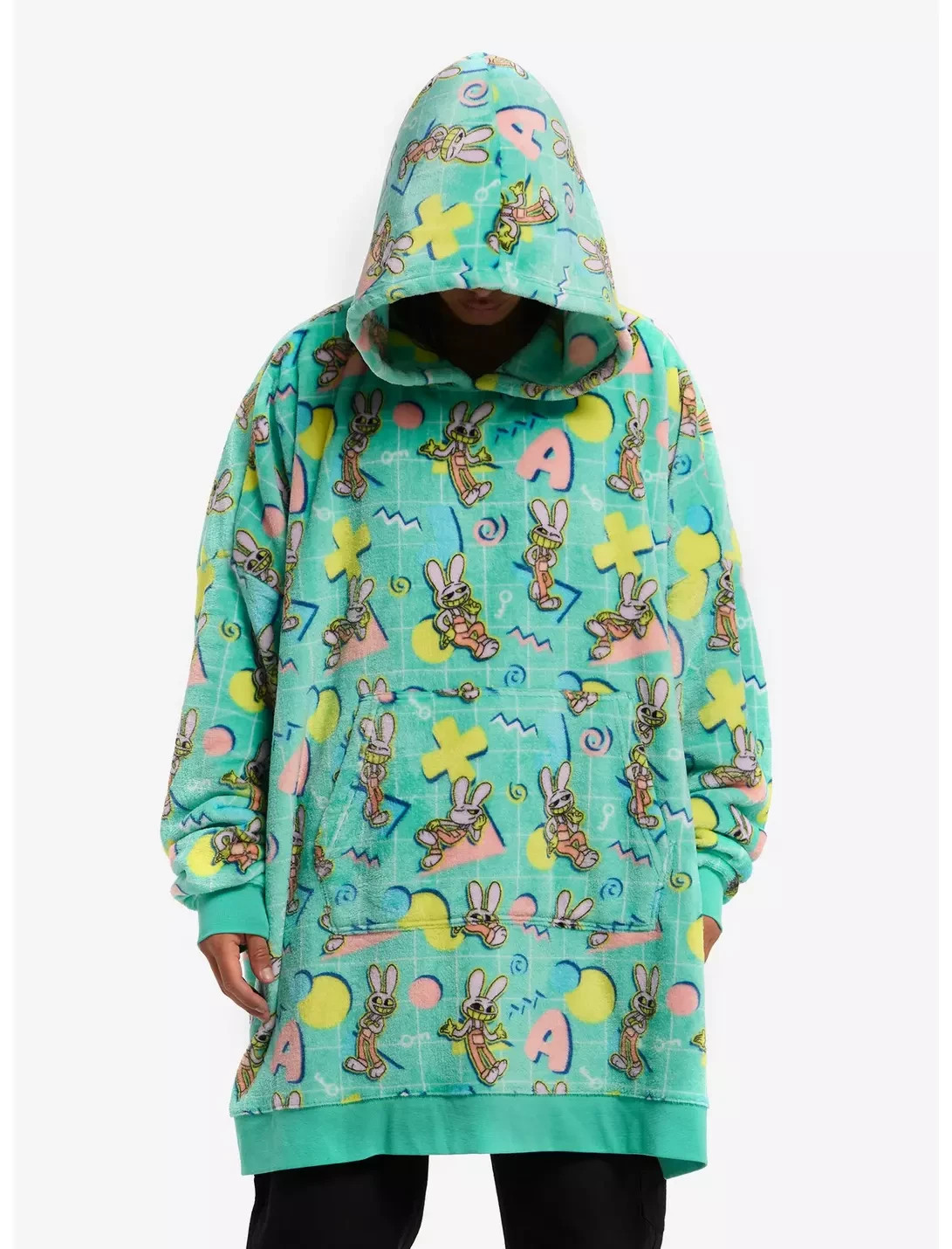 The Amazing Digital Circus Jax Fuzzy Oversized Hoodie Official Glitch Production