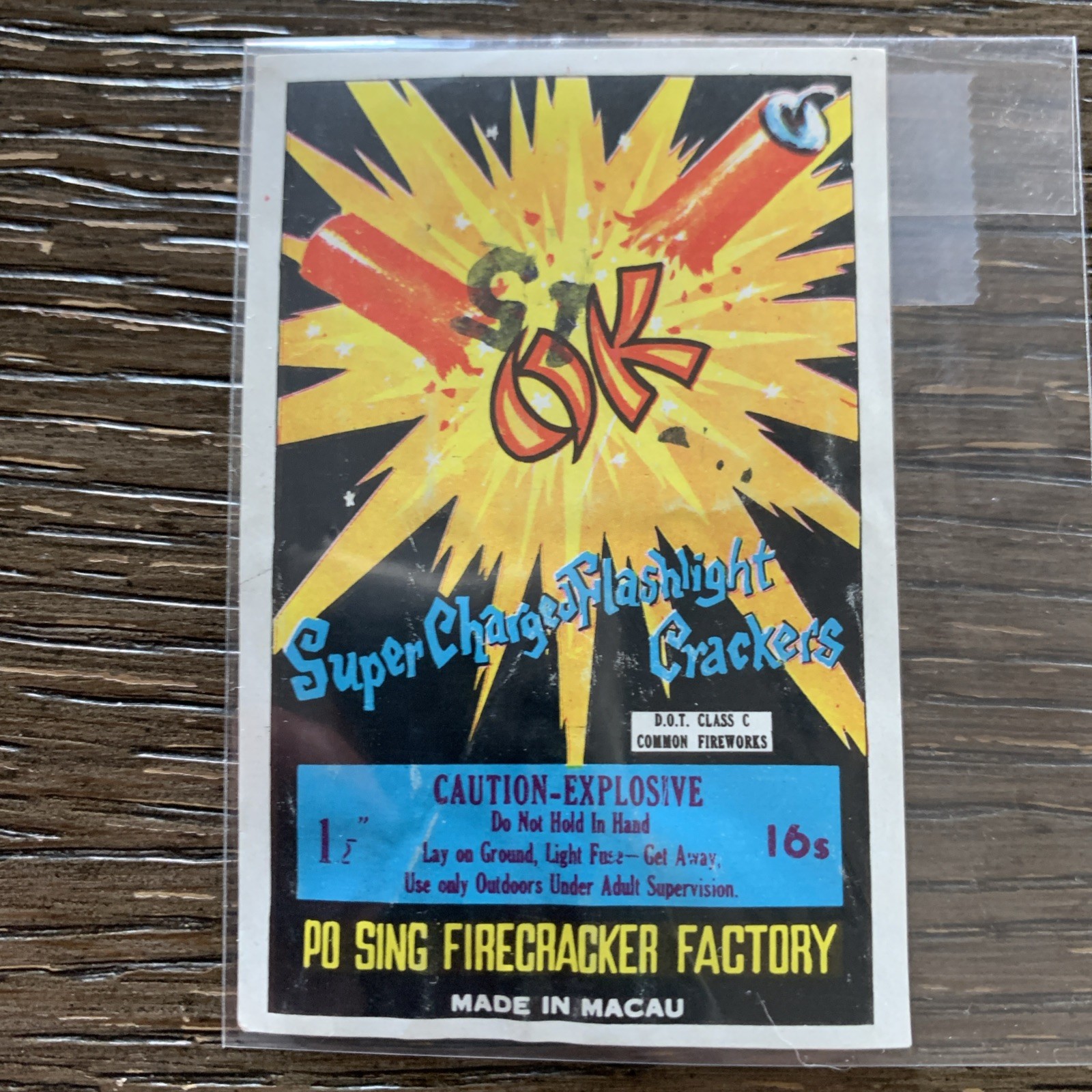 Firecracker Label OK BRAND 16s size pack label GREAT CONDITION SEE PIX