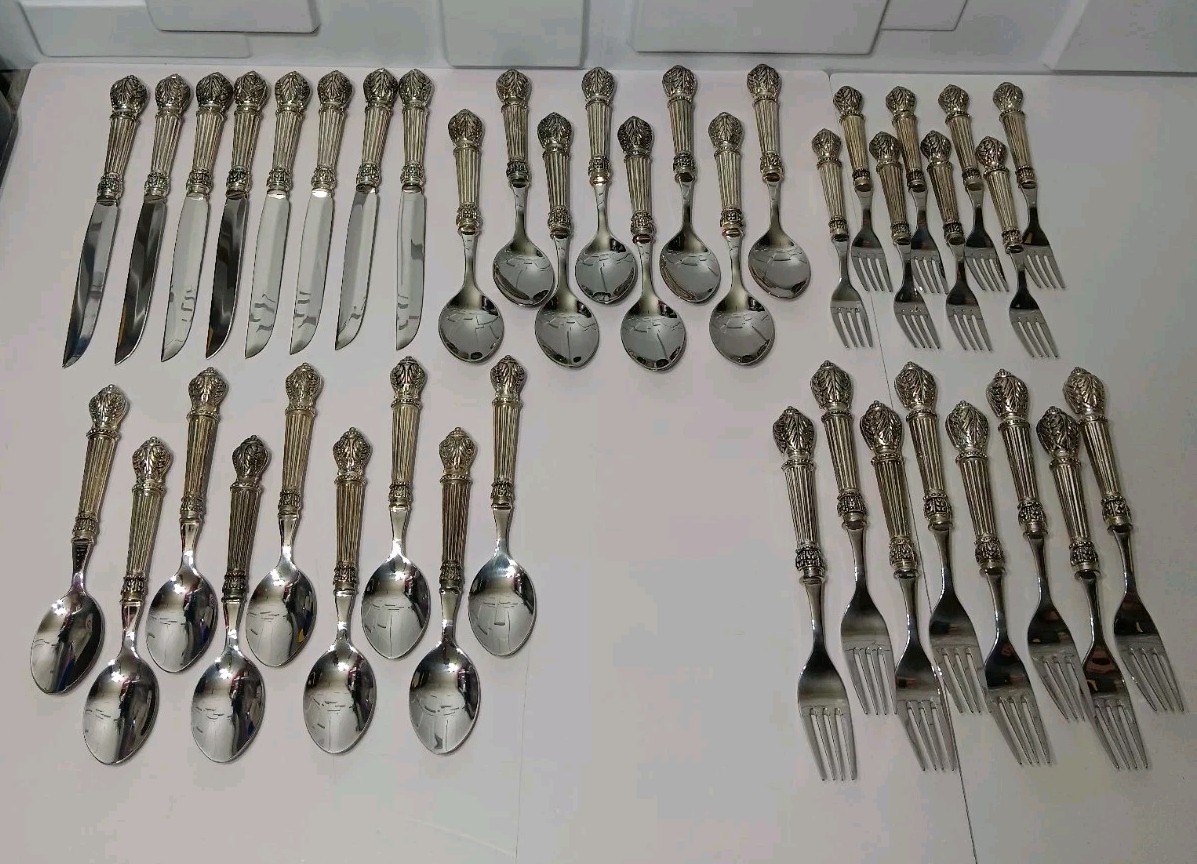 41 Pcs Service For 8 ~ Godinger for Neiman Marcus Plume Pattern Flatware EUC
