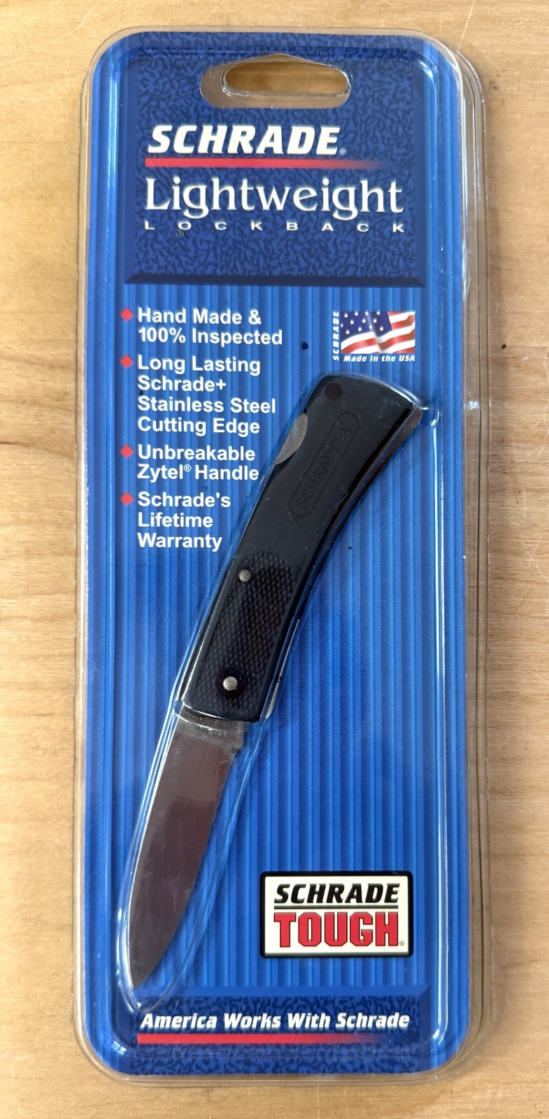 Schrade Lightweight Lock Back Pocket Knife SP2 – Raider Made In USA ~ New In Pkg