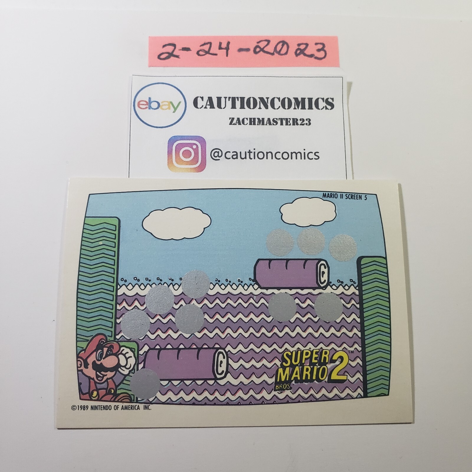 1989 Topps Nintendo Super Mario Brothers 2 scratch off card (Screen 5)
