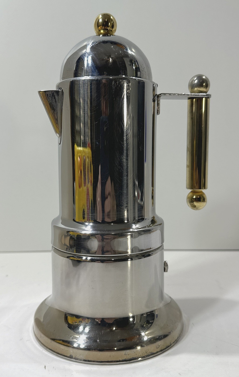 VEV Inox 19/10 Kontessa Stovetop Espresso Maker Moka Pot Gold-Tone Inox Italy
