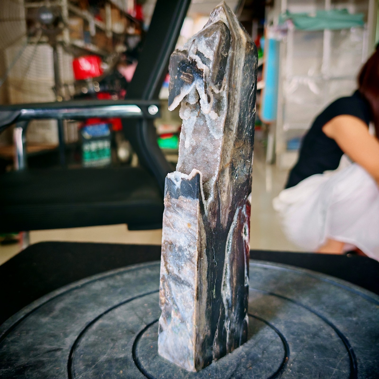 3.41LB Natural zinc ore raw stone tower crystal specimens Healing 1.55kg