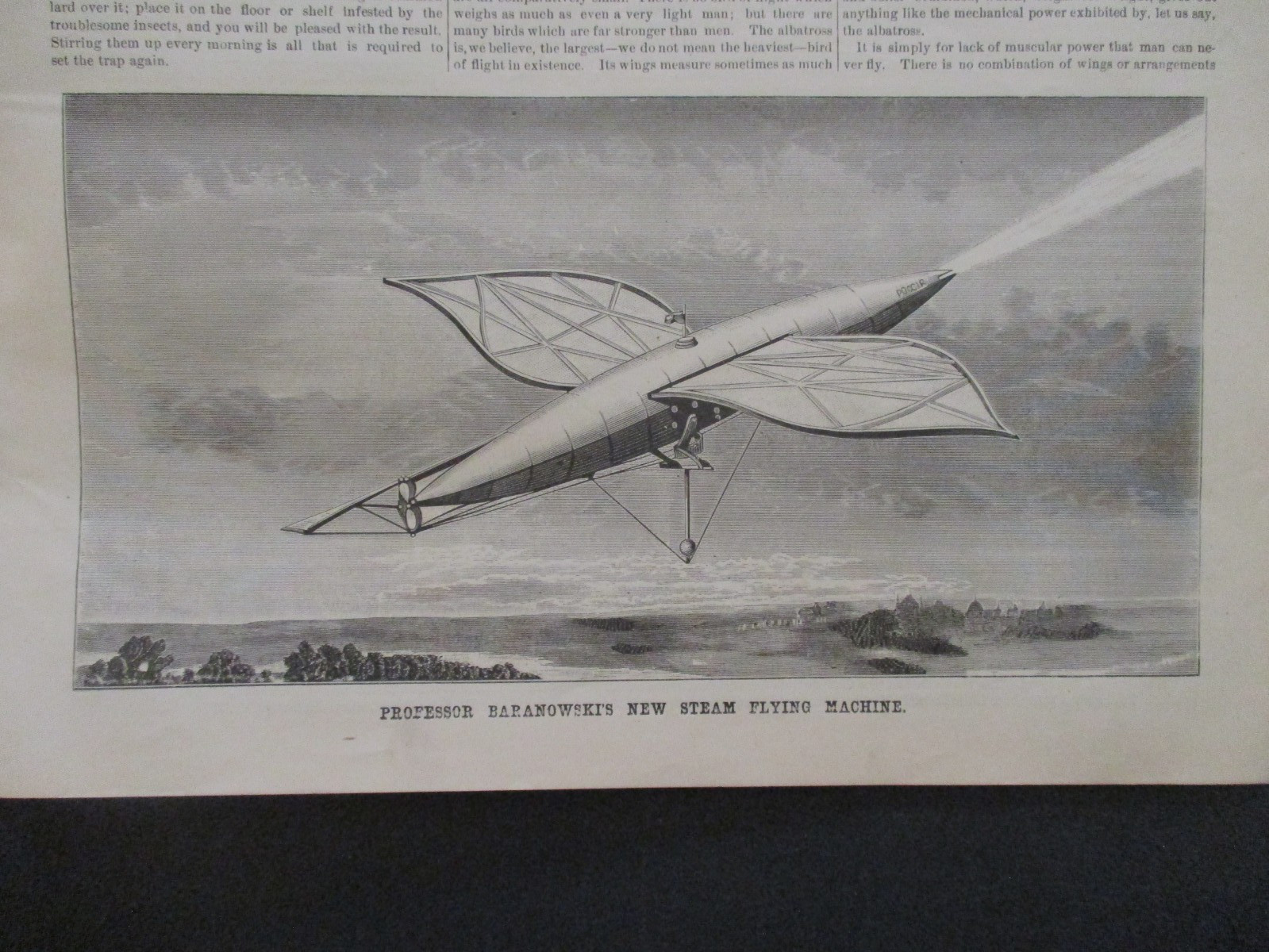 1883 AVIATION STEAM FLYING MACHINE JET? STRANGE WEIRD PLANE SCIENTIFIC AMERICAN