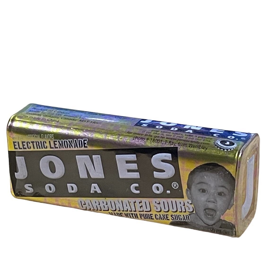 Jones Soda Company Carbonated Candy Electric Lemonade Collectable Tin Sealed New