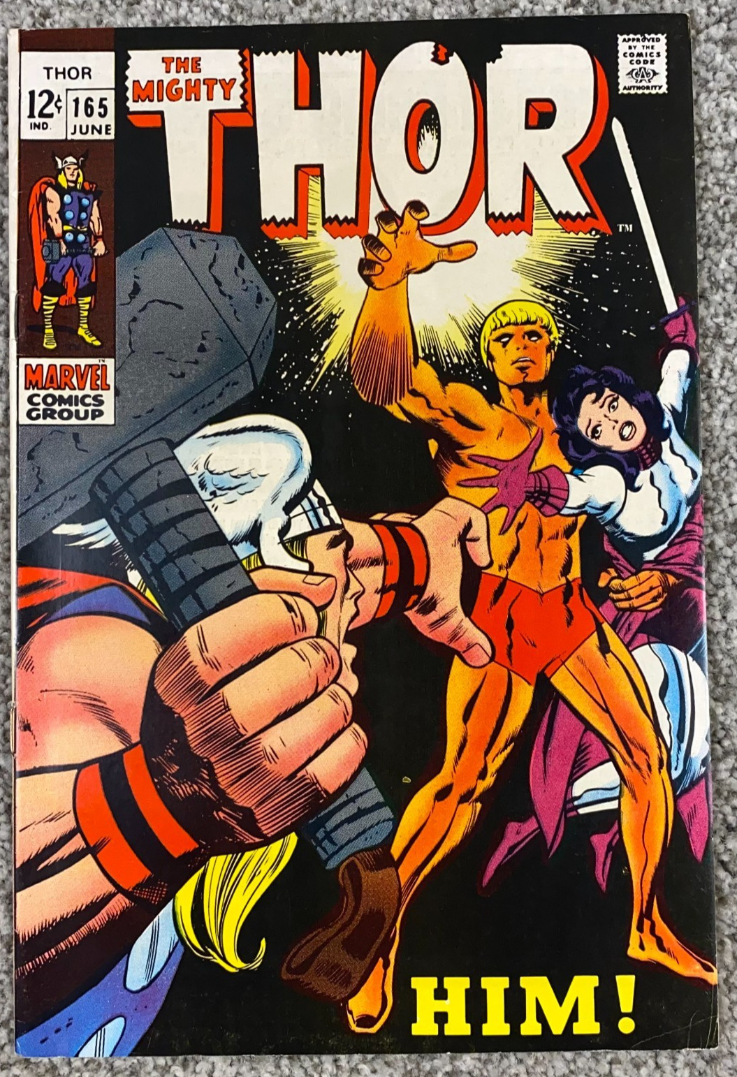 Mighty Thor #165 (Marvel Comics 1969) 1st Adam Warlock Jack Kirby Nice Copy