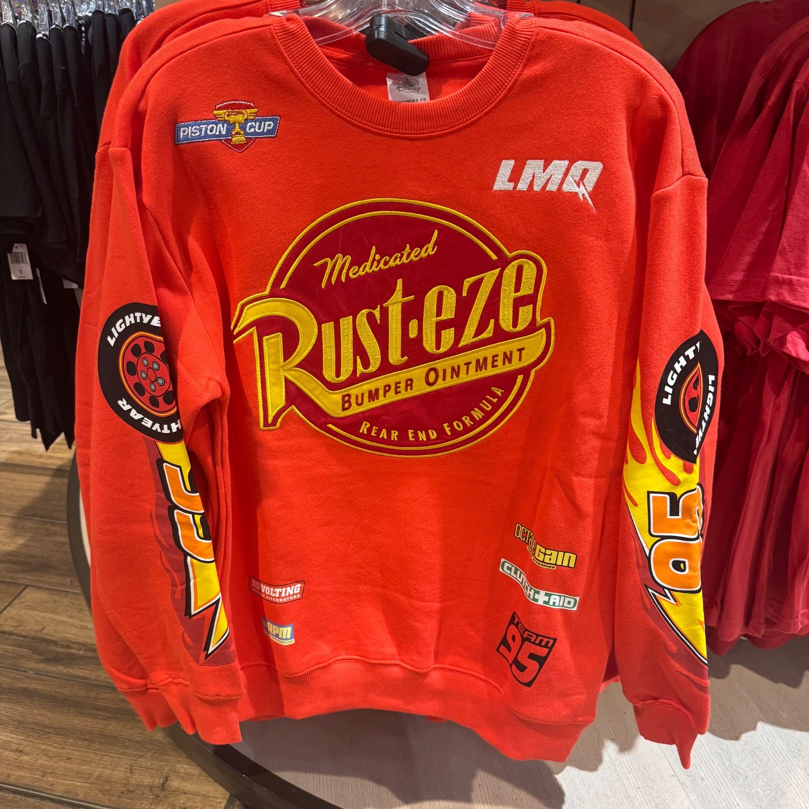 2026 Disney Parks Cars Lightning Mcqueen Red Sweatshirt Adult Sizes NWT!