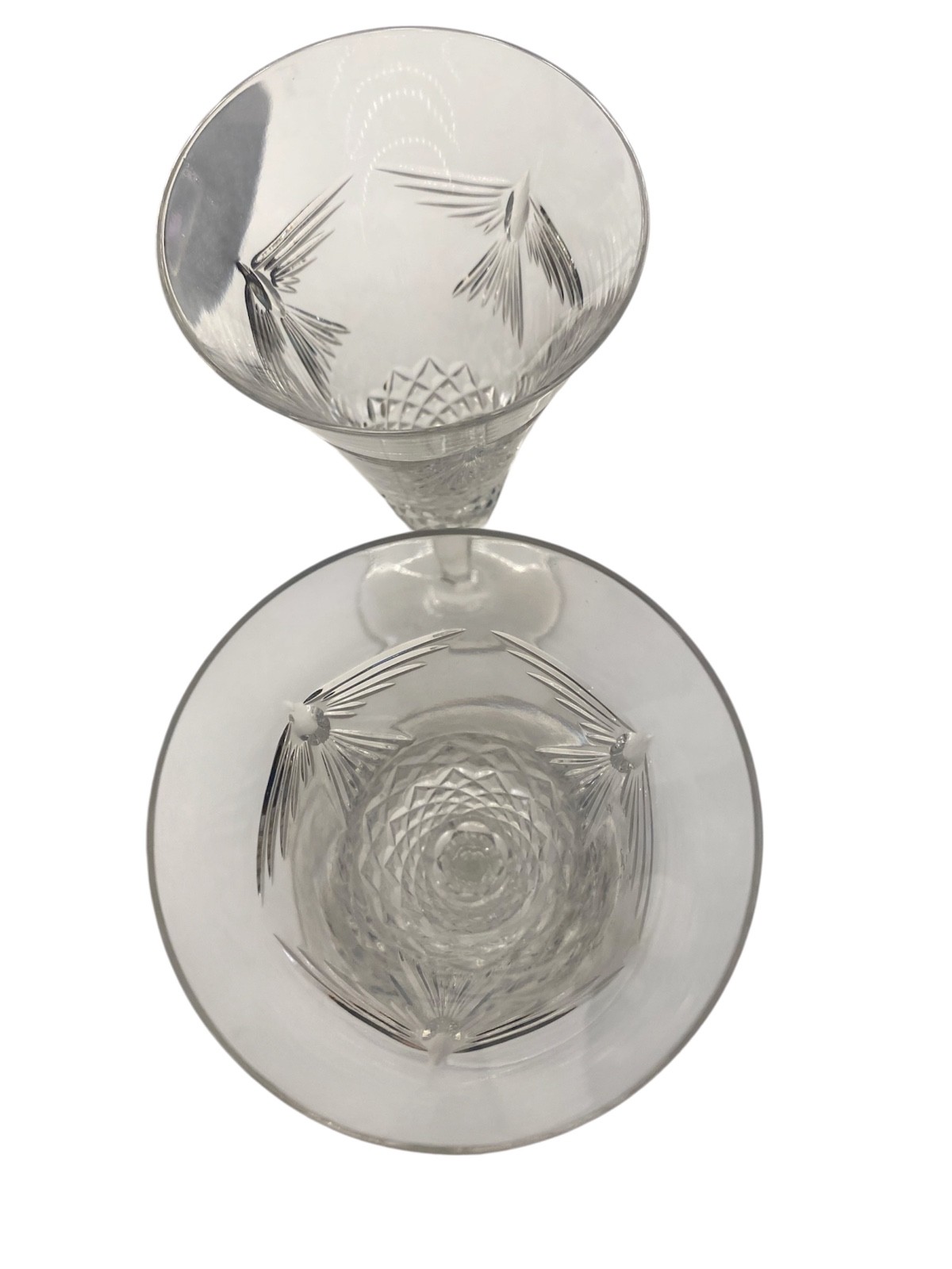 Waterford Crystal Champagne Flutes Glasses Pair Millennium Toasting Stemmed Two