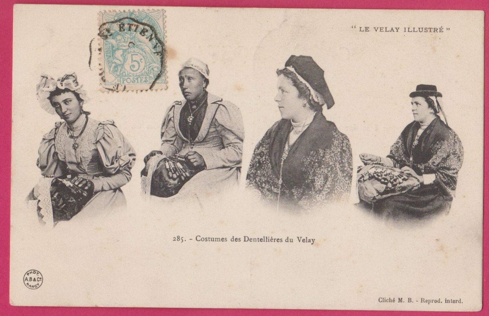 VELAY – Bobbin Lace Maker women – Old postcard 1905