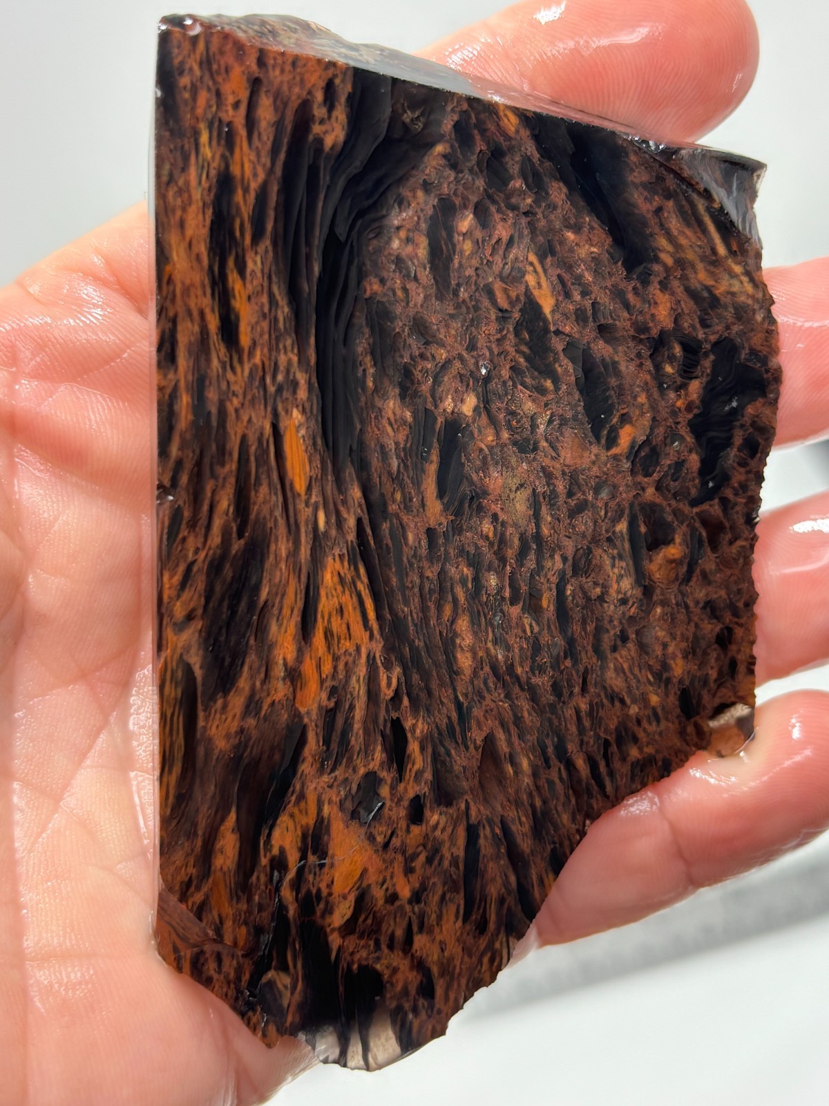 Tri-flow Sheen/Lace Obsidian Slab Lapidary Cabbing Knapping Combo ship avail