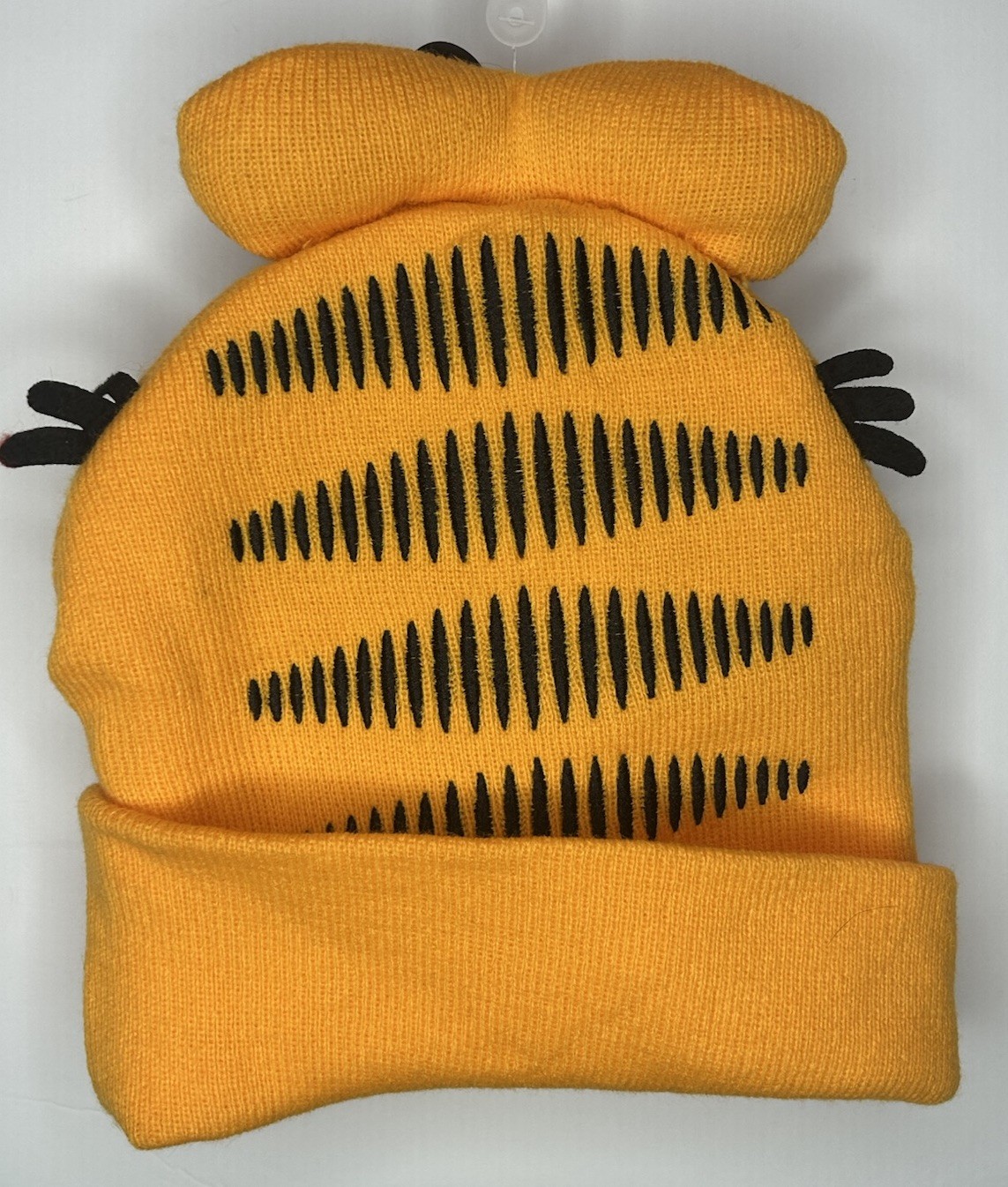 GARFIELD Cat Embroidered 3D Ears Cuff Beanie Unisex Adult/ Teen Winter Hat NEW