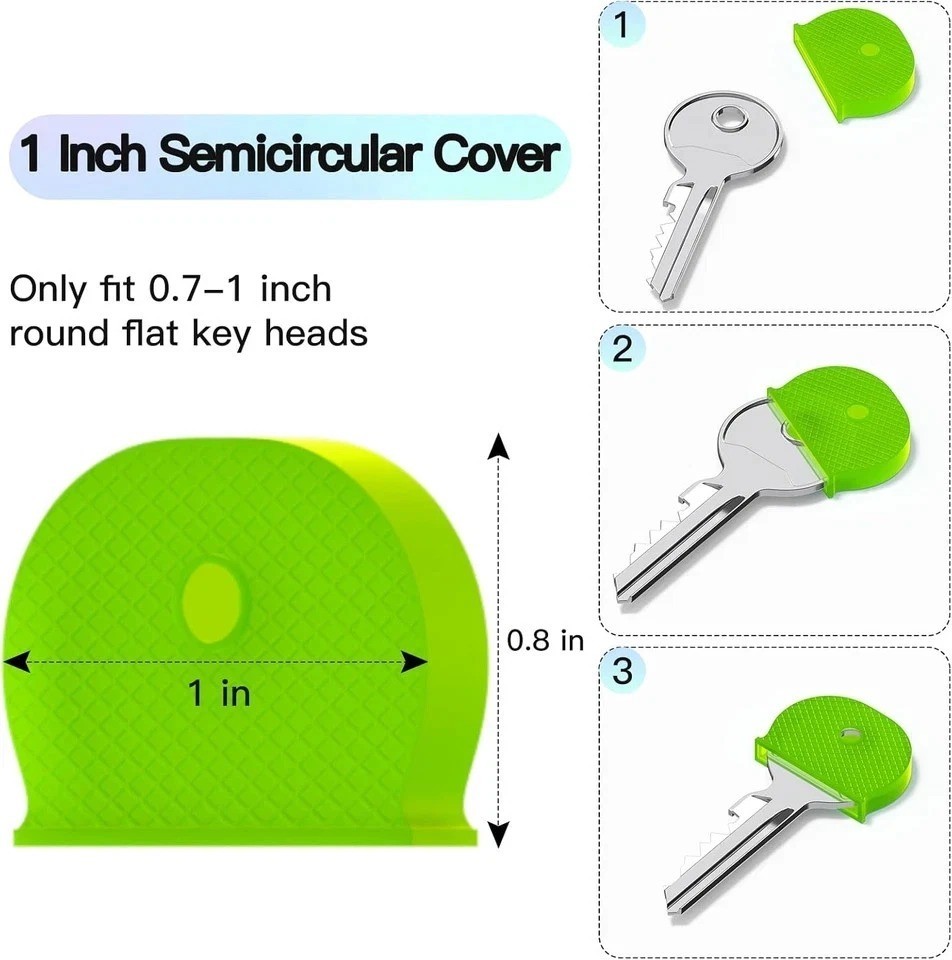 54PCS Key Caps Covers Tags, Plastic Key Color Identifiers for Standard Flat Hous