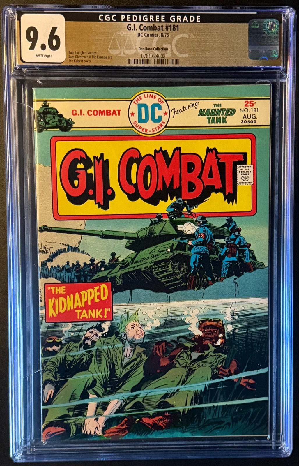 G.I. Combat #181 (DC, 1975) CGC 9.6 WP Don Rosa Collection Pedigree Joe Kubert