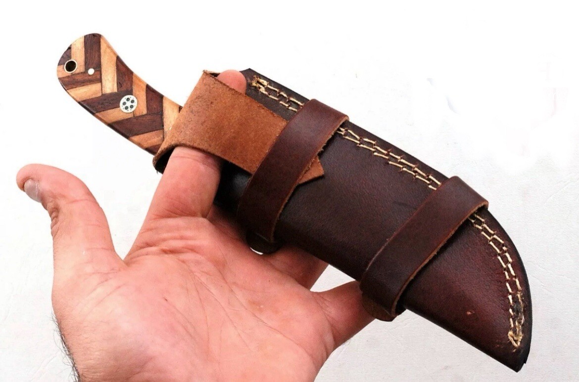 Horizontal carry Fixed blade Knife Leather Sheath holster Vertical sheath x342