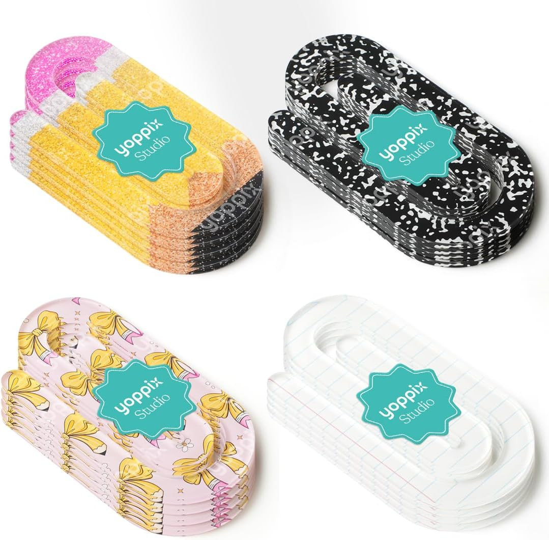 12 Pcs Jumbo Teacher Acrylic Paper Clips Teacher Appreciation Cute Penci Papercl