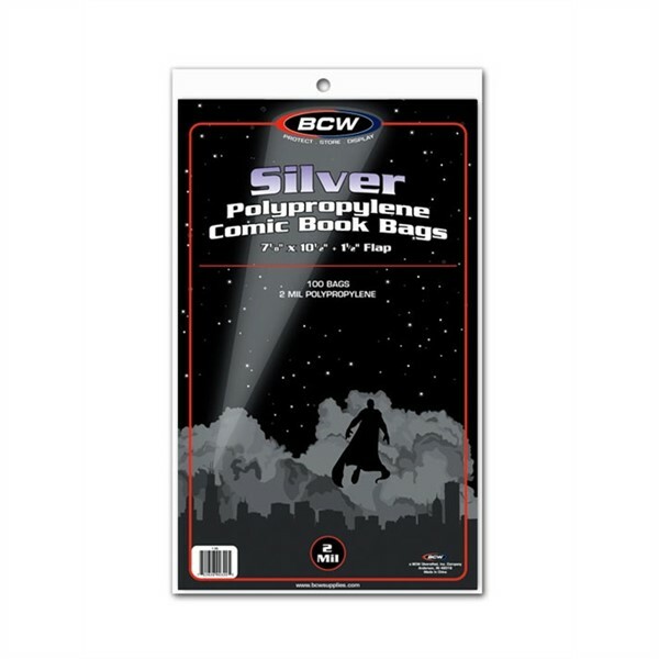 200 BCW Silver Age Comic Book Poly Bags – 7 1/8 X 10 1/2 – 2 mil Archival Safe