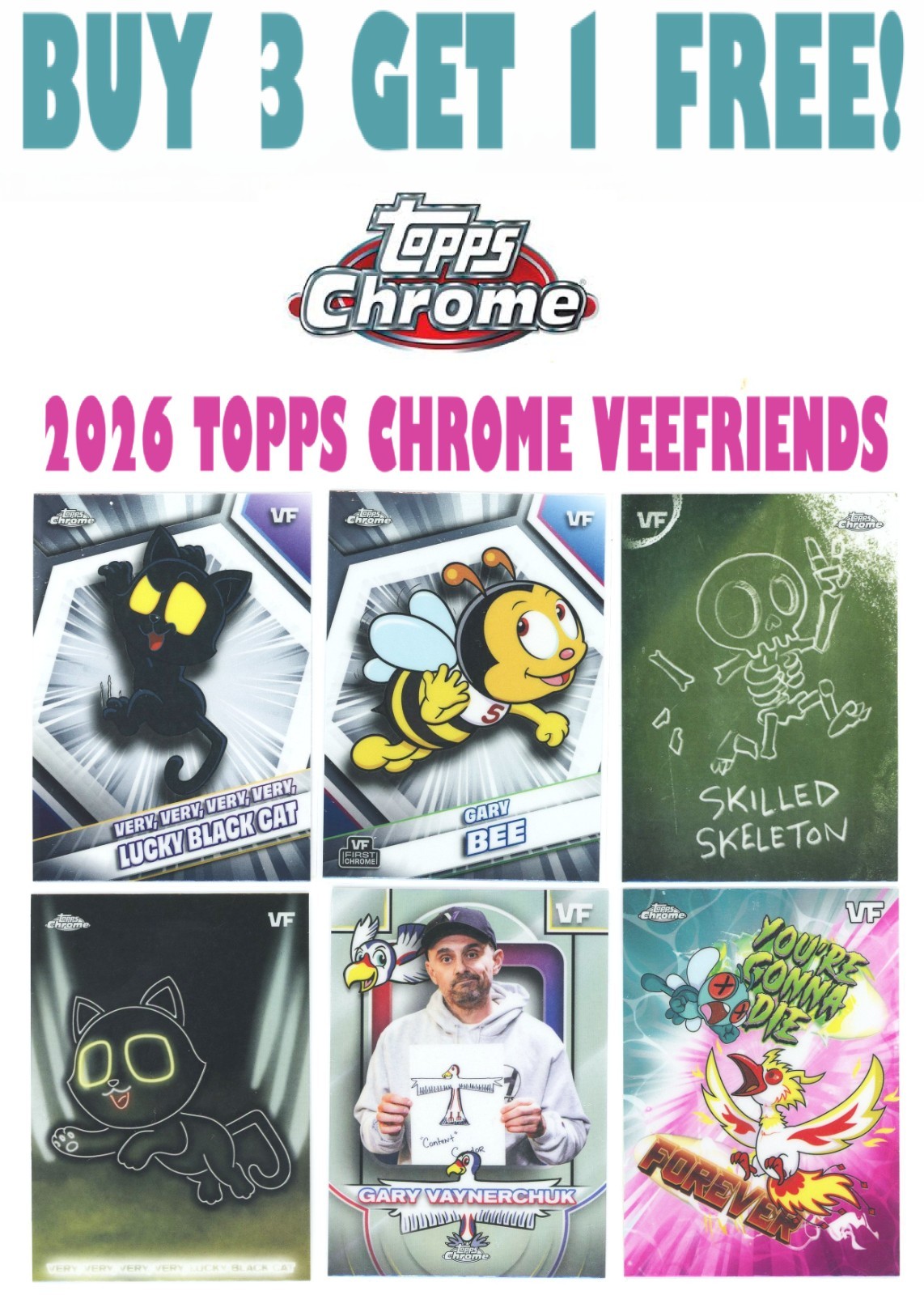 2026 Topps Chrome VeeFriends (BUY 3 GET 1 FREE) You Pick/Complete Your Set