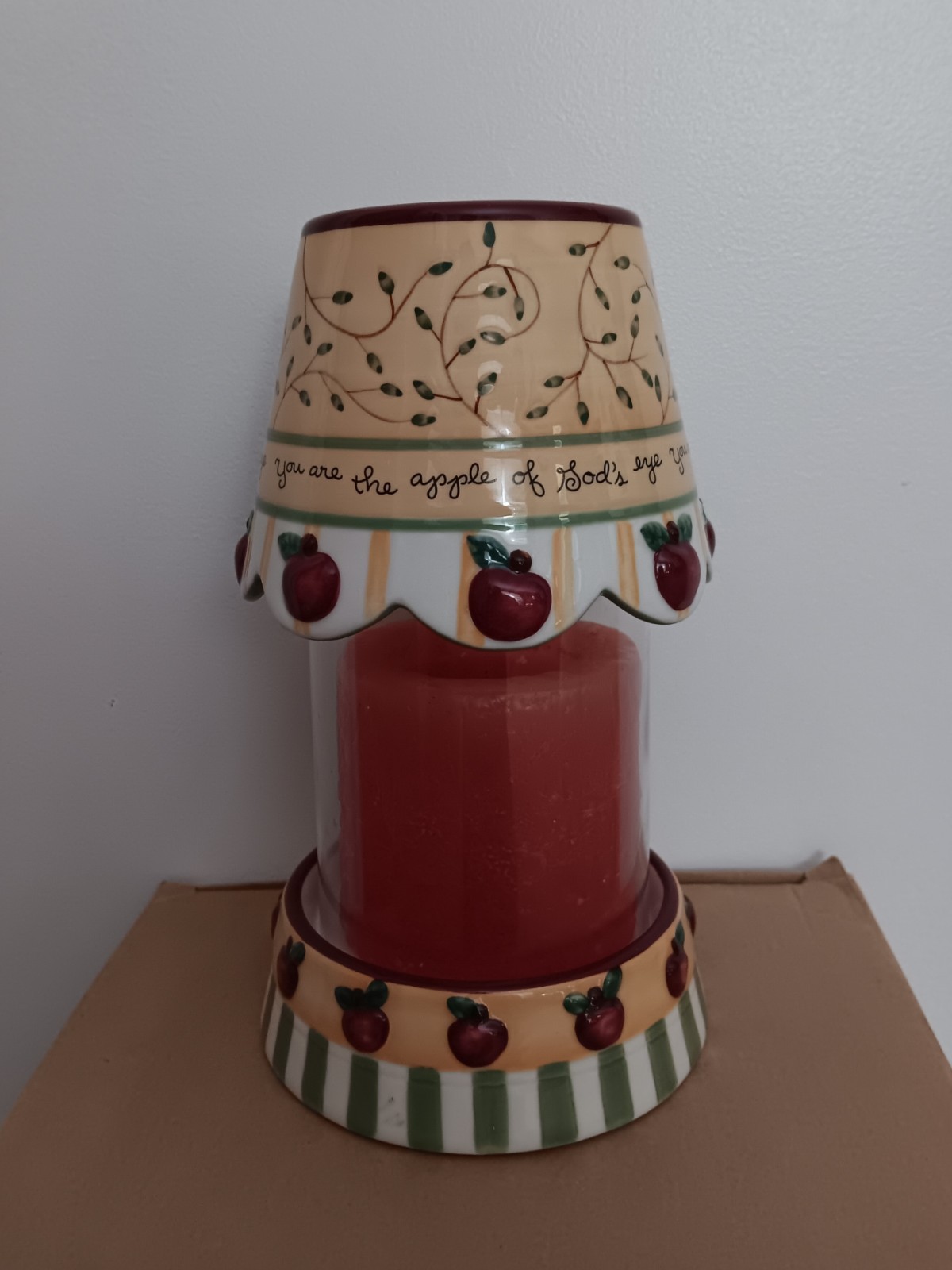 Vintage Dickson “Apple of God’s Eye” Candle Shade w/Bottom (Candle Not Included)