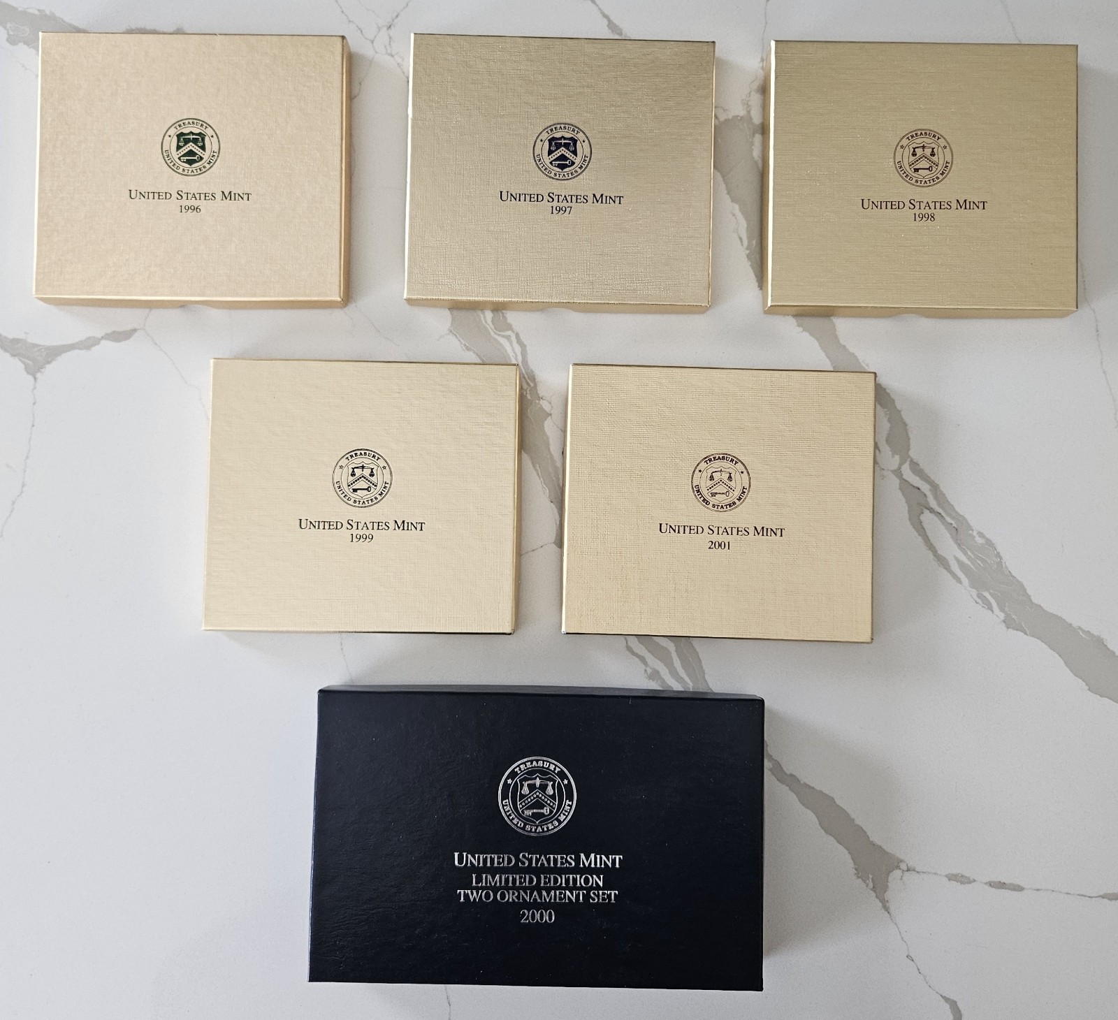 US Mint Coin Holiday Ornament Lot Complete Set Unused Treasury United States