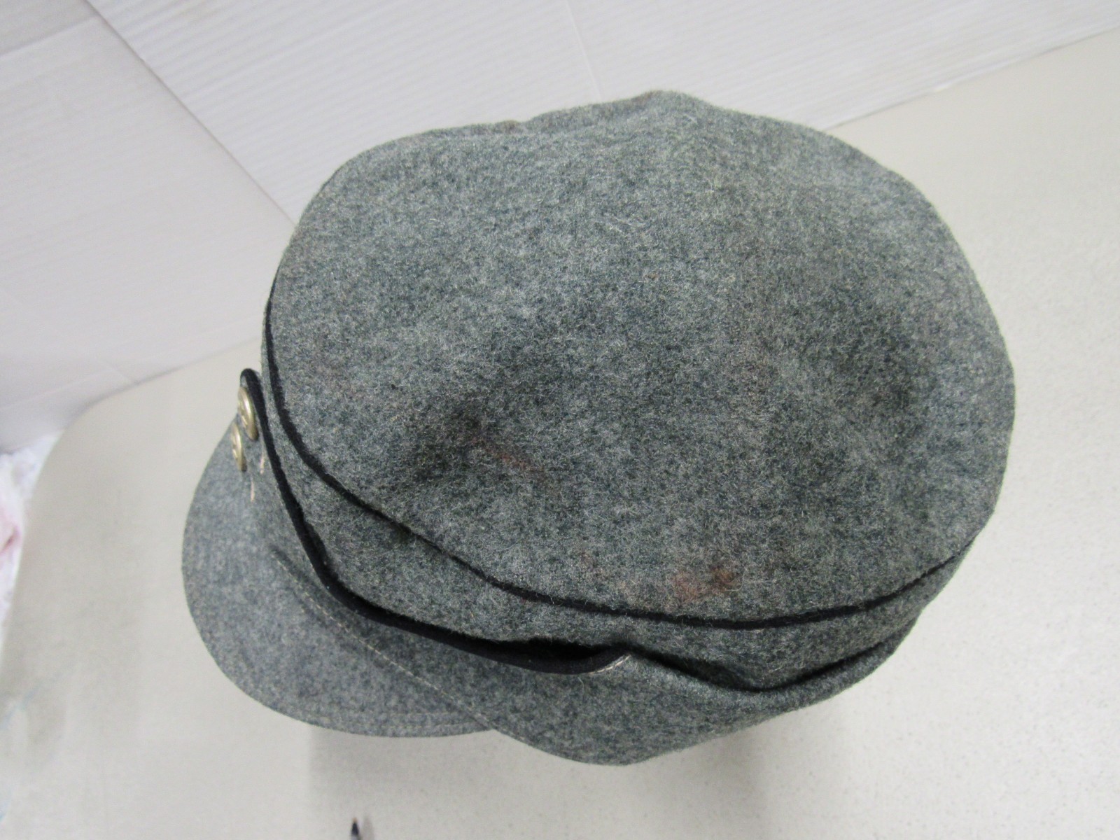 WW2 Swiss Mountain Cap Field Hat M43 Style Wool Size 60 Approx 7 1/2 SMALL HOLE