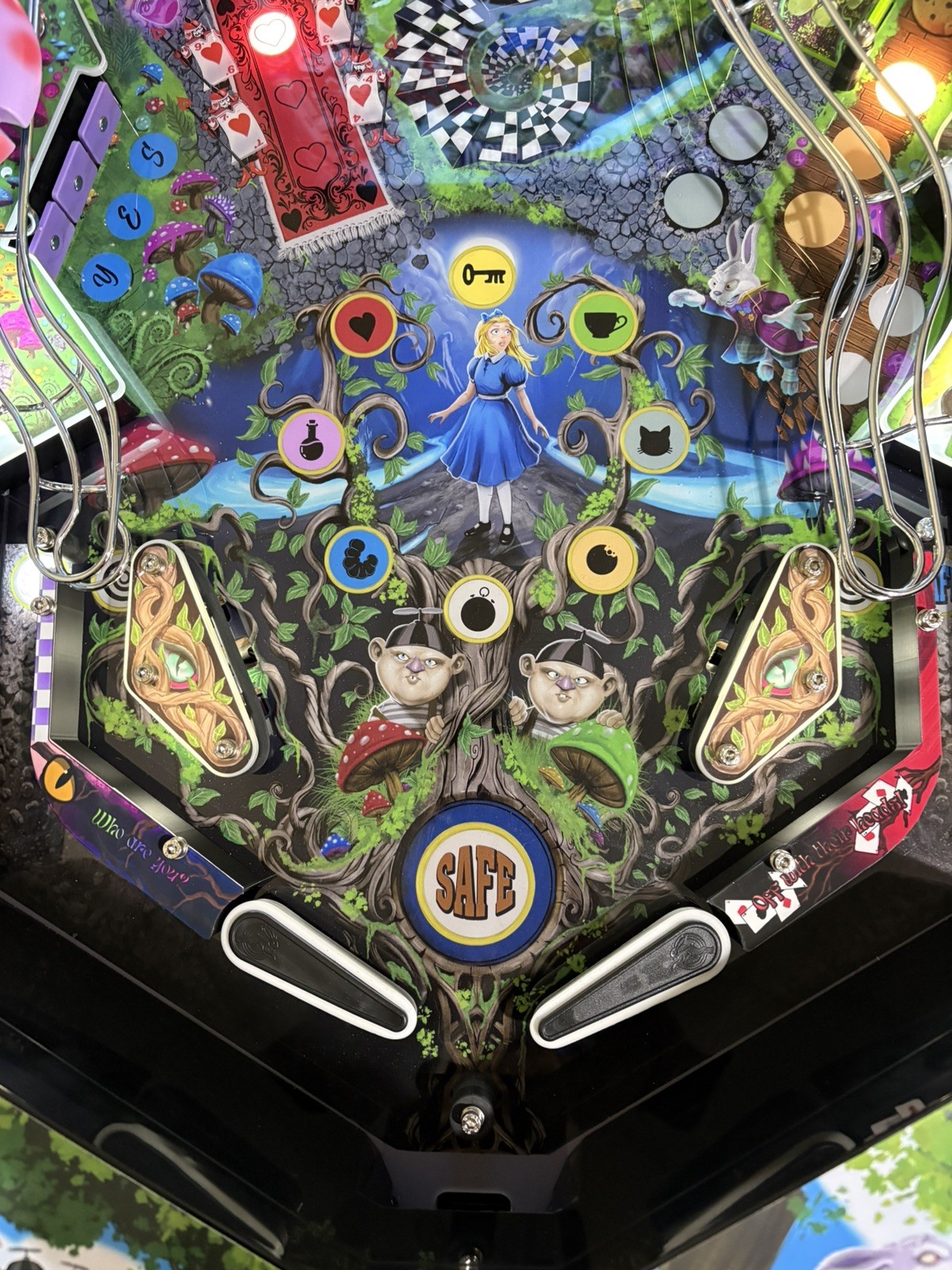 Replacement Outlane With Rubber Bumper For Alice goes to Wonderland Pinball