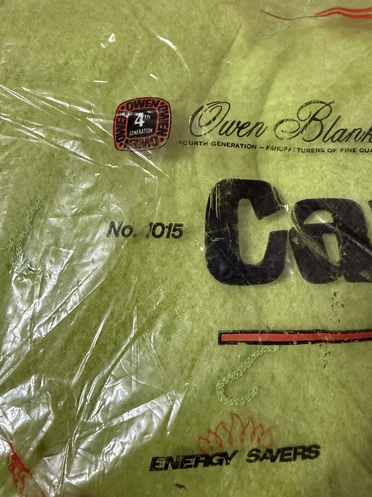 Vintage Caprice Blanket Green Polyester Nylon Twin/Full 72” X 90 Made In USA New