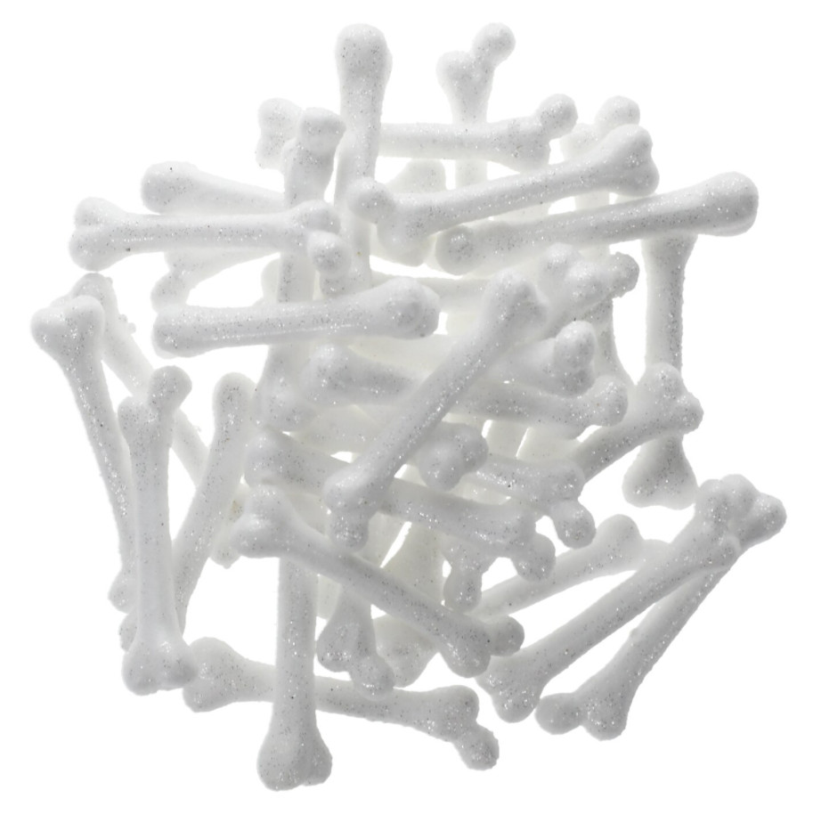Halloween Vase Filler Table Scatter ~ Small Foam Glitter Bones 1.75″