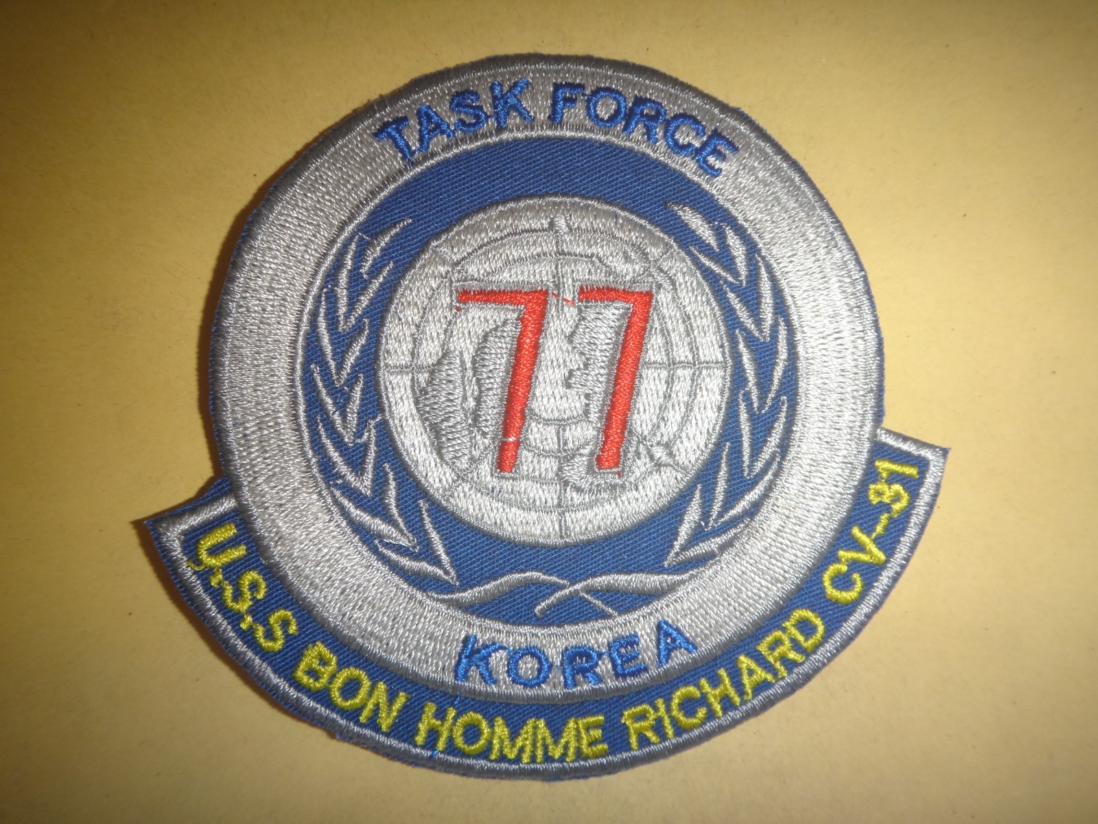 Korea War (1950-53) Patch US Navy USS BON HOMME RICHARD CV-31 TASK FORCE TF-77