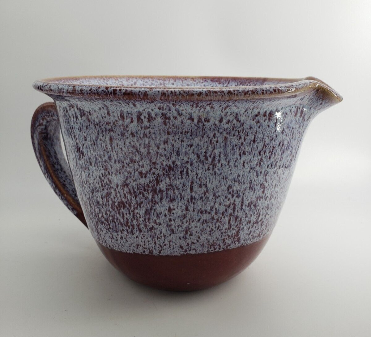 Wizard of Clay Pottery Large Batter Bowl Hand Made 9in to spout 6in tall