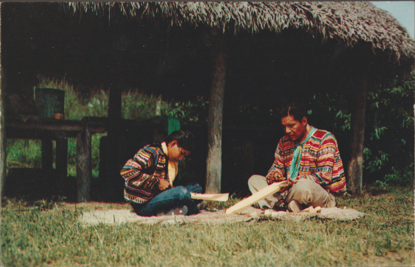 Seminole Indian Father & Son Sliver Springs Florida UNP Chrome Postcard (11756)