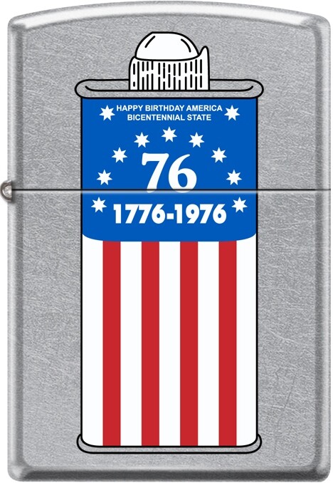 Zippo Bicentennial Fuel Can American Flag 76 1776 – 1976 Street Chrome Lighter