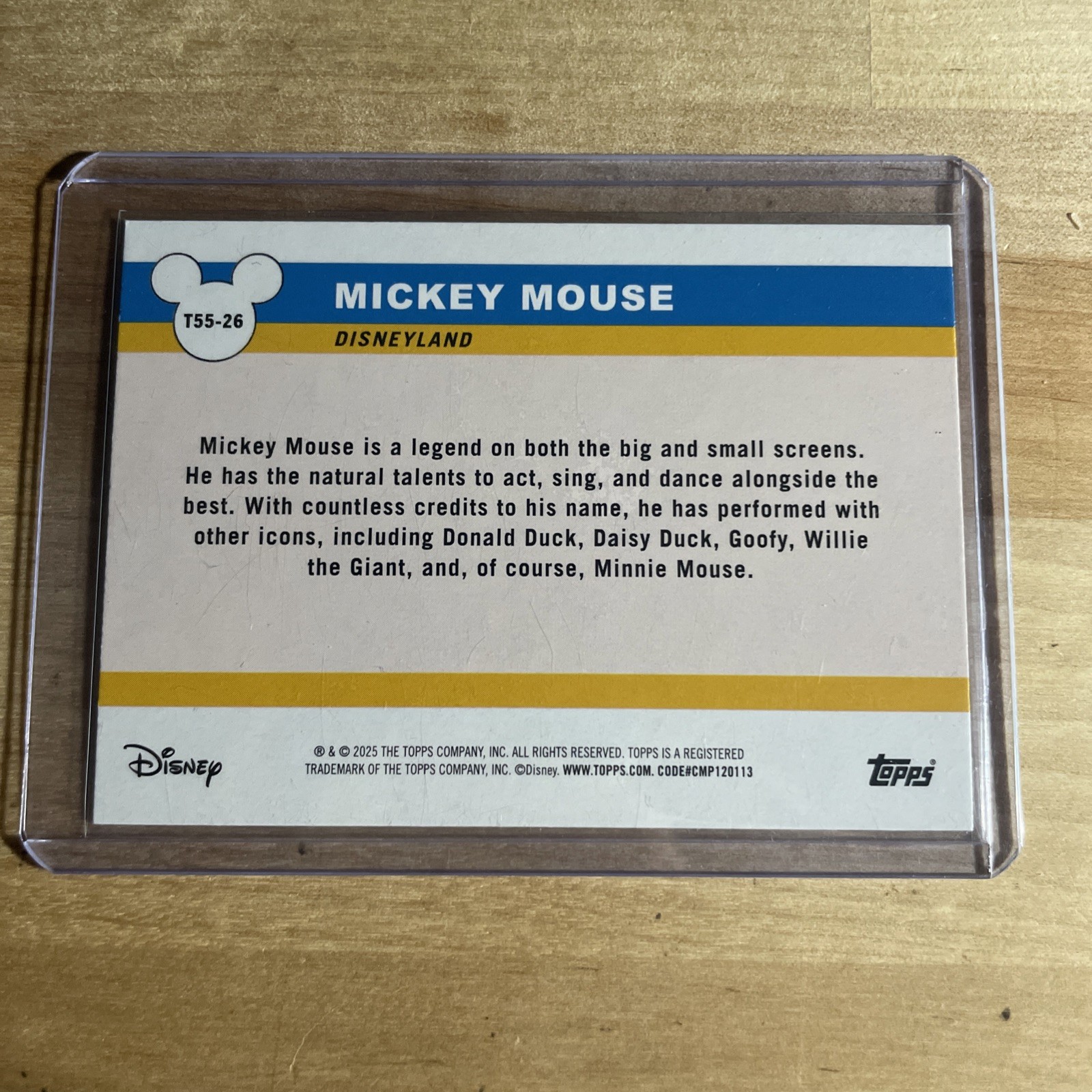 Topps Disneyland 70th Anniversary – Mickey Mouse Foil Insert – T55-26
