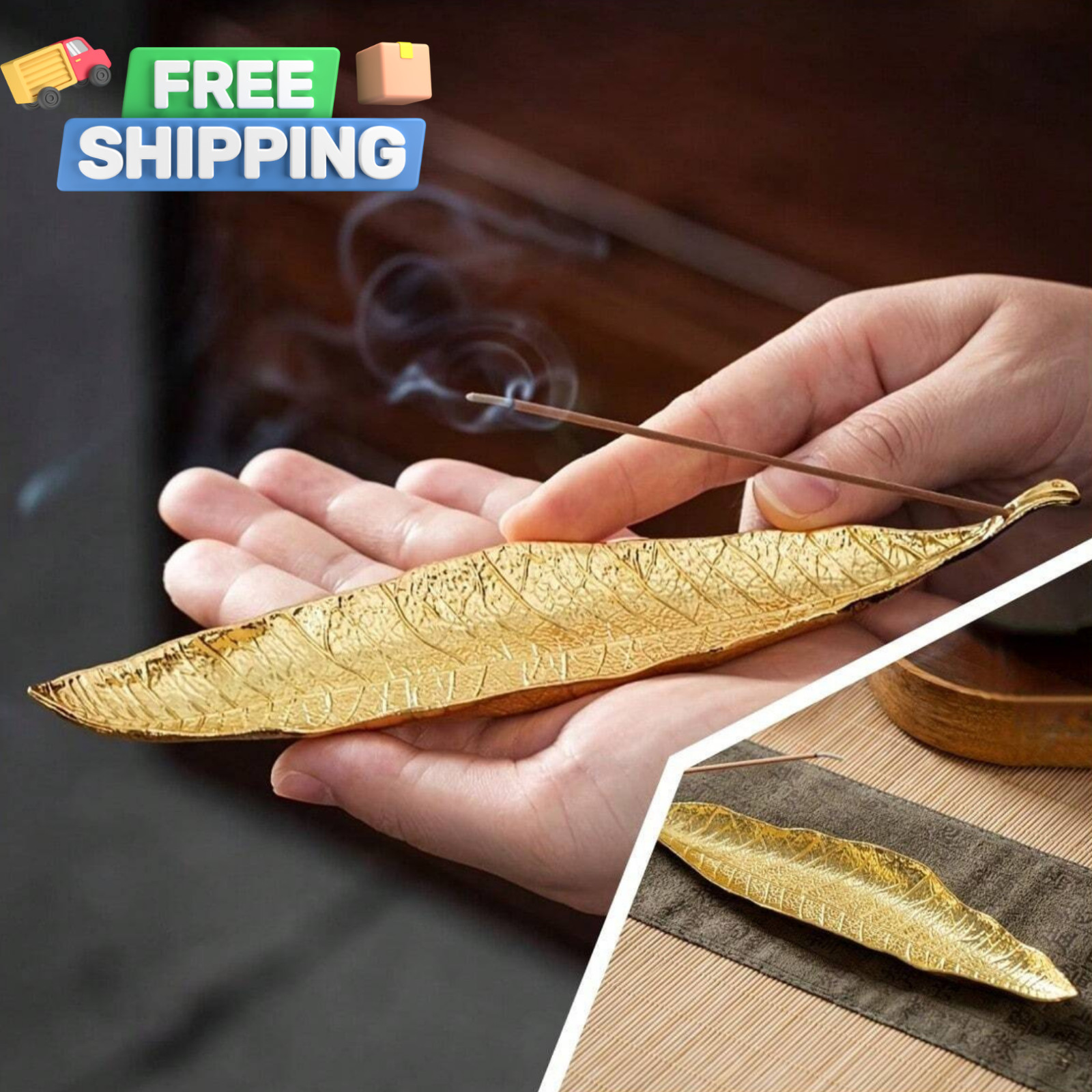1pc Leaf Incense Burner Holder For Sticks Ash Catcher Meditation Yoga Home Decor