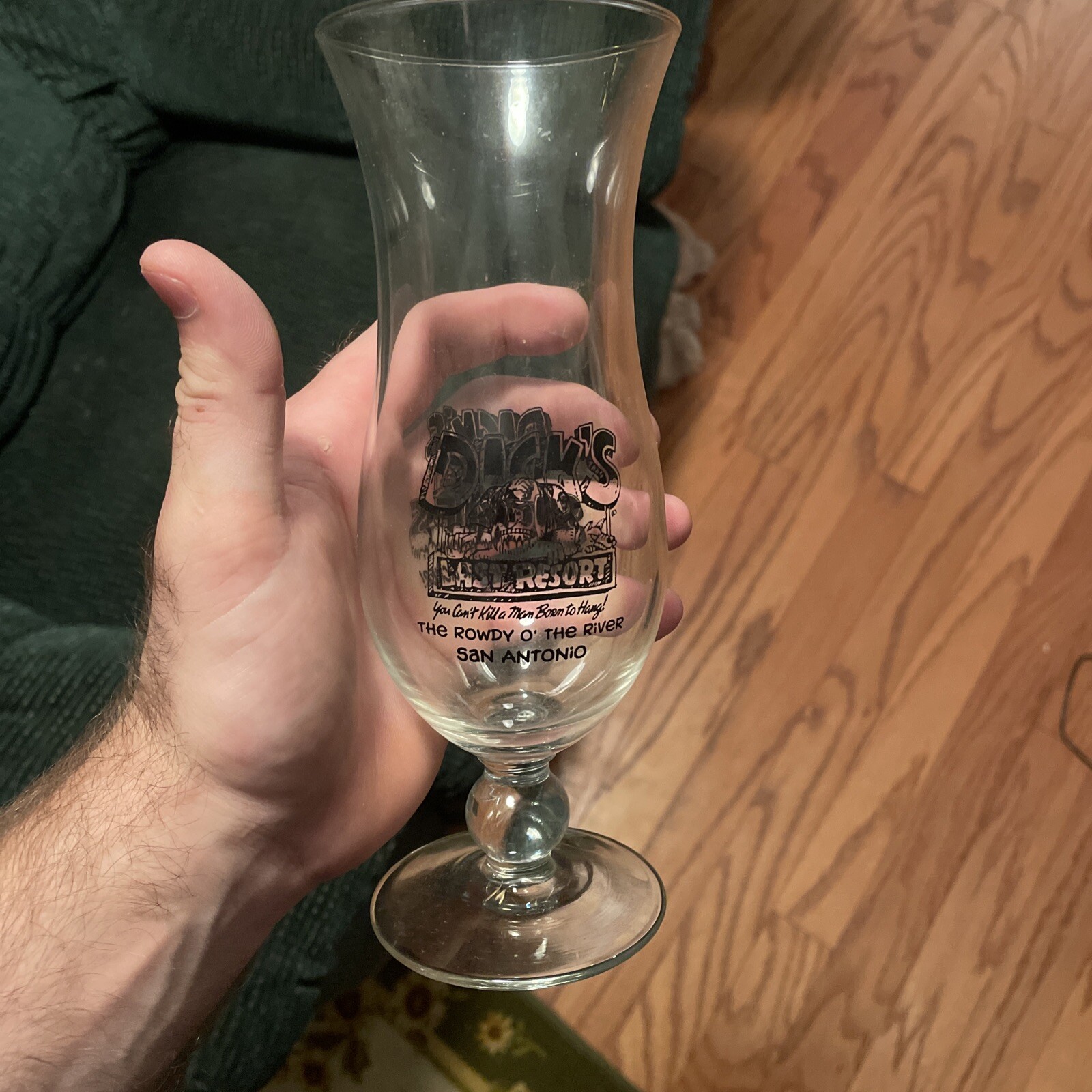 DICK’S LAST RESORT Hurricane Glass SAN ANTONIO TEXAS 8 inches tall Rowdy