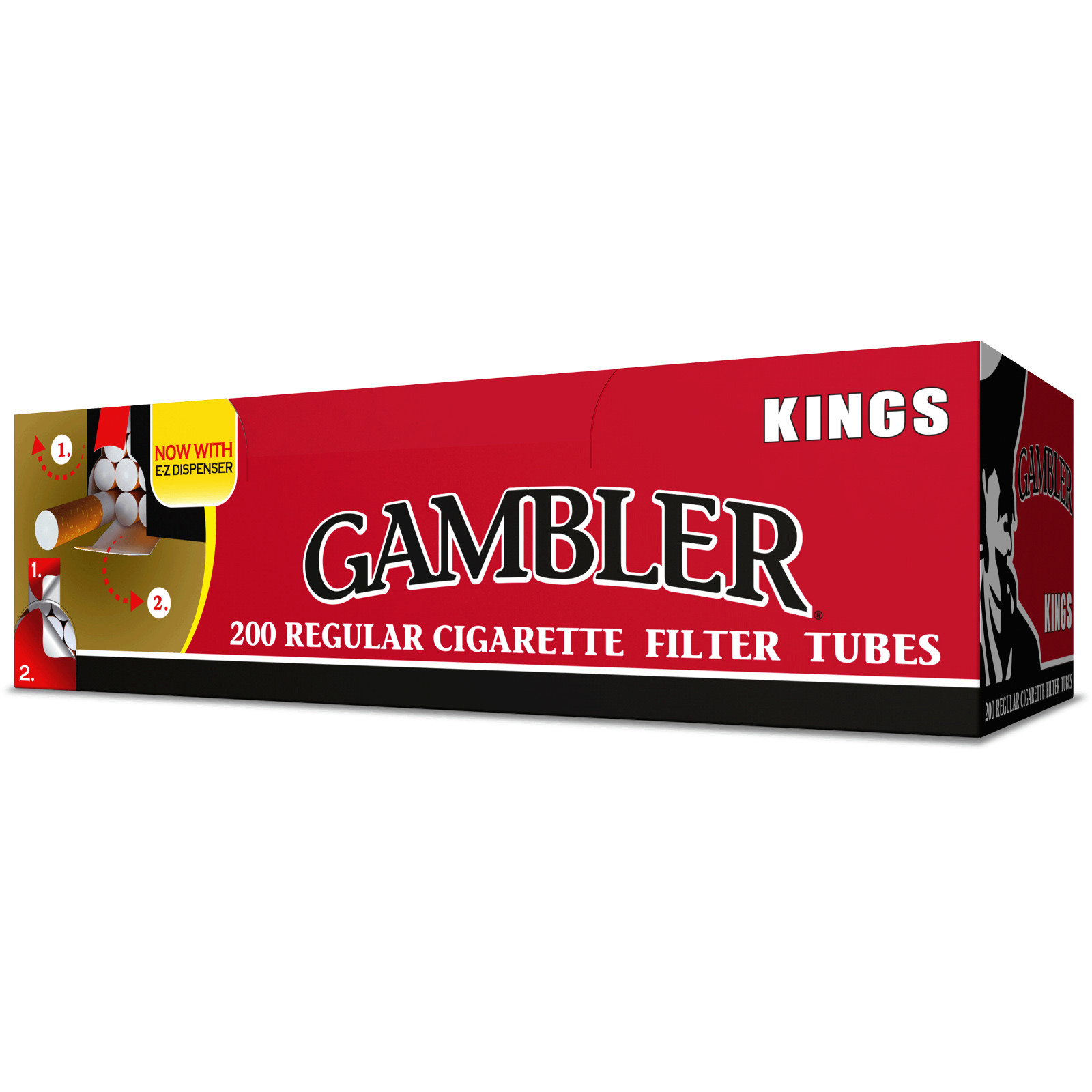 Gambler Tubes – King Size Regular Cigarette Filter Tubes (200 Per Box) 5 Boxes