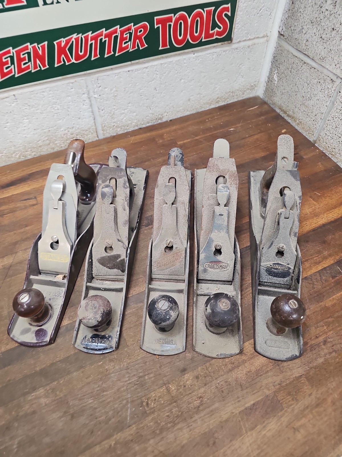 S47- 5 vintage No. 5 size Planes – Stanley Craftsman etc