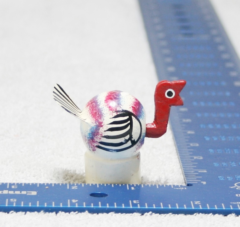 Unique Bobble Head Animal Handmade & Painted Turkey Black and White