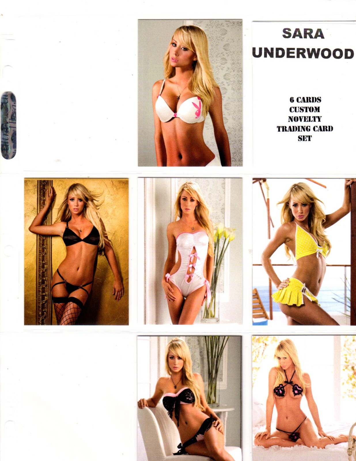 SARA UNDERWOOD CUSTOM NOVELTY TRADING CARD 6 CARDS SET