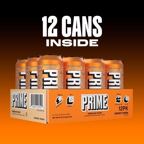 2 Pack Prime Sugar Free Dream Pop Energy Drink 16 fl oz