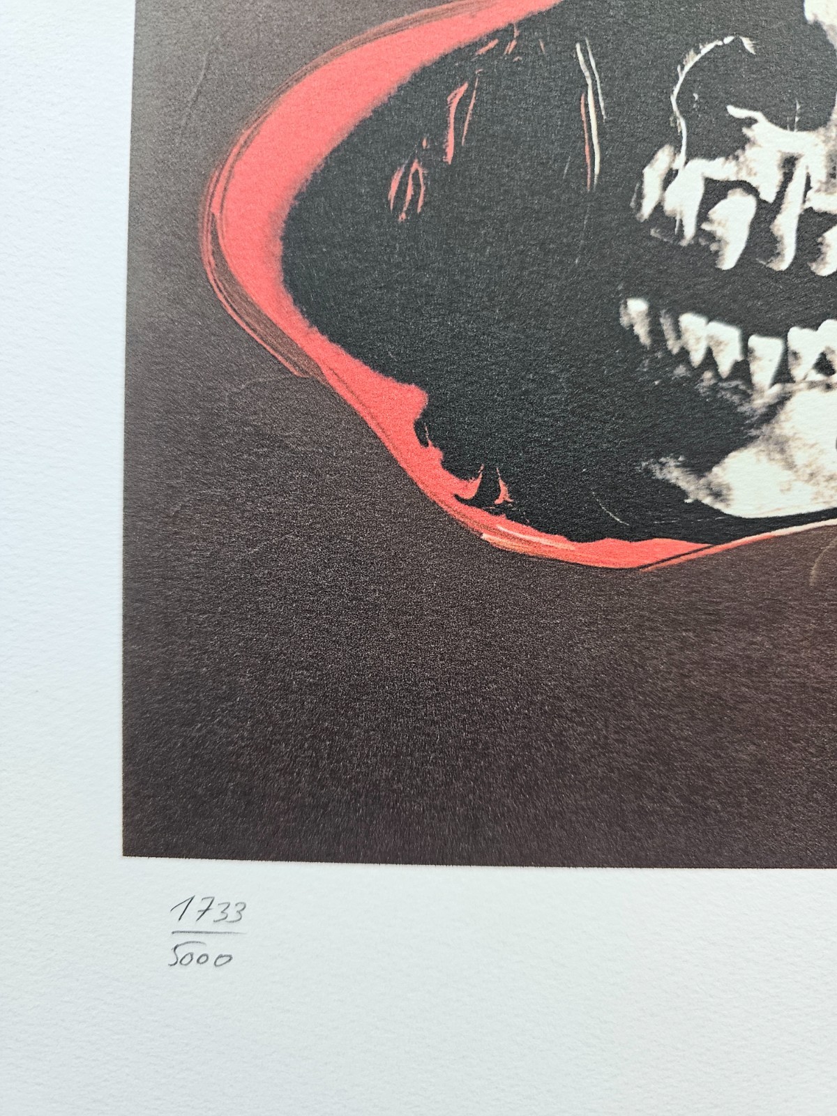 ANDY WARHOL SKULL WHITE SIGNED + HAND NUMBERED 1733/5000 LITHOGRAPH pop art