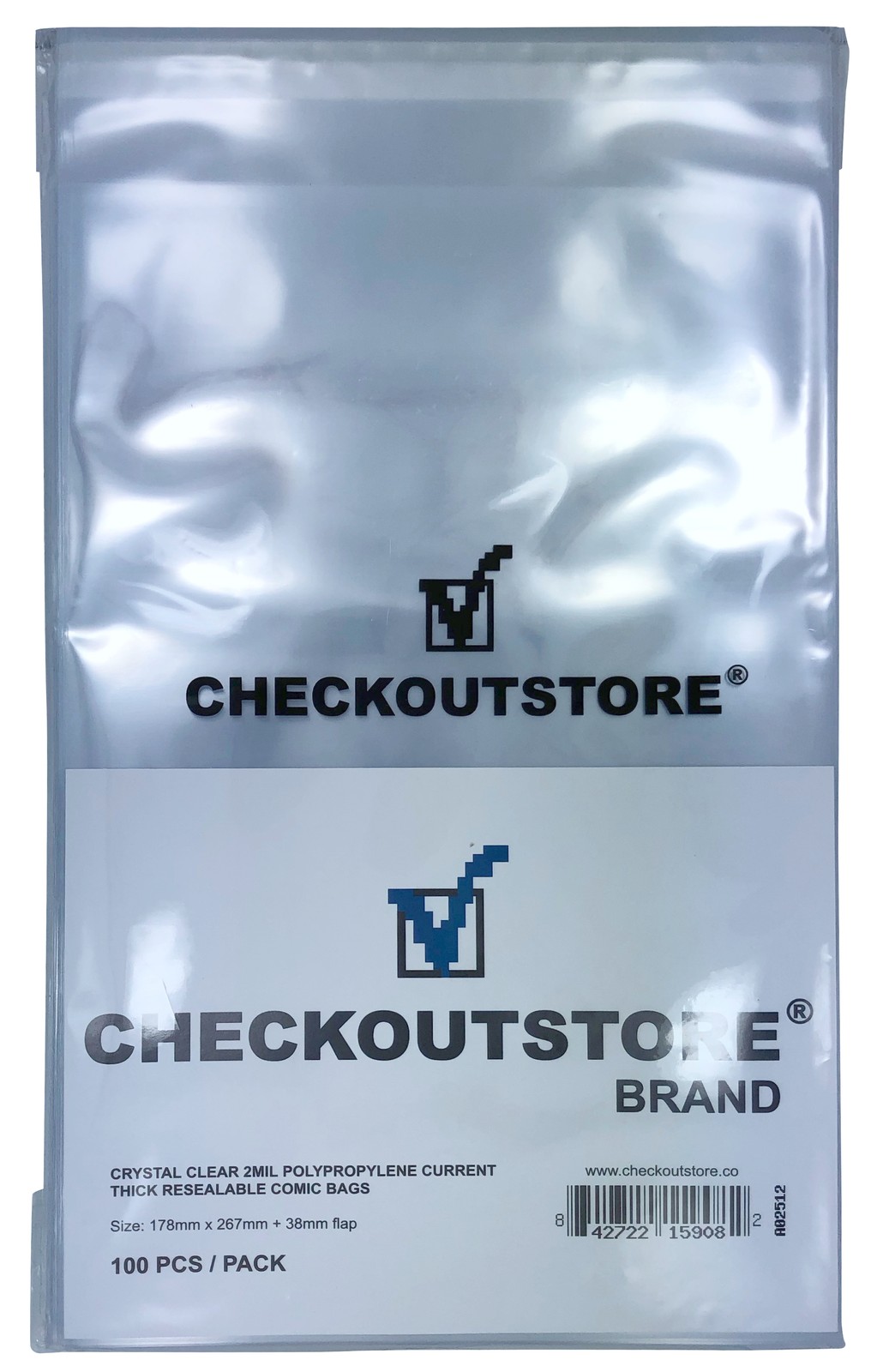 200 COS Crystal Clear Current Age Thick Comic Book Bags Sealable Flap **1-3 DAY