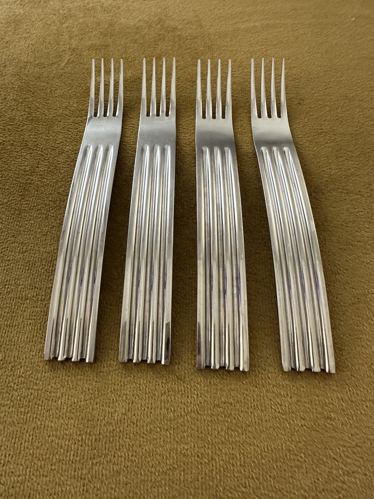 (4) Forks Habitat Vintage 18/8 Japan stainless steel RIDGES — Avant Garde MCM